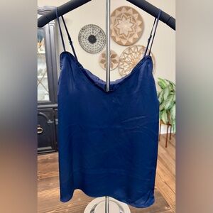 NWT Express Women’s Navy Blue Ruffle Trim Camisole Top Size M